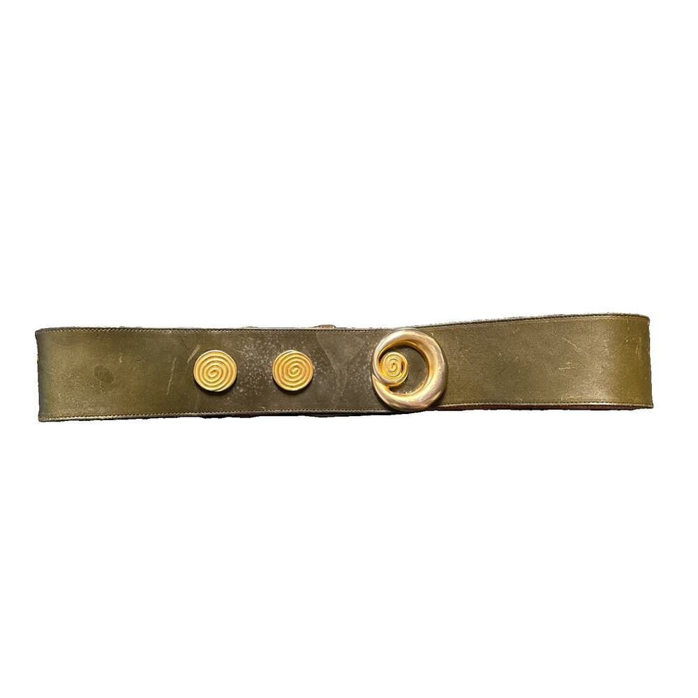 Ginnie Johansen Vintage Belt for Women Engraved Buckle-Belts 34” Waist